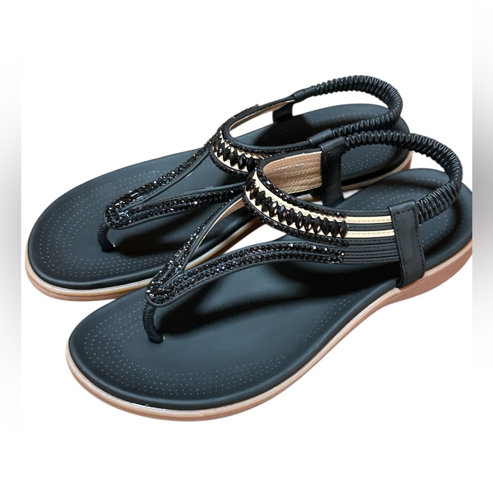 Little Plum Black Women's Sandals
